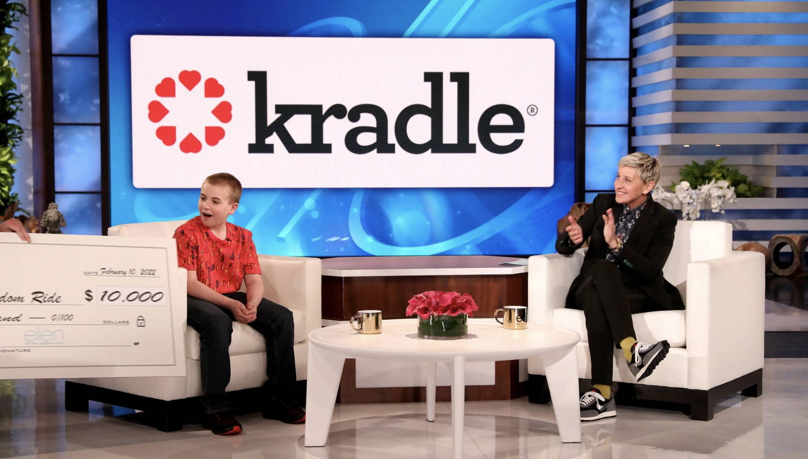 Kradle® Surprises Kid Dog Rescuer With Donation on The Ellen Show