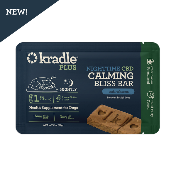 CBD Nighttime Bar for Dogs | Peanut Butter Dog Chew | Kradle Bliss Bar